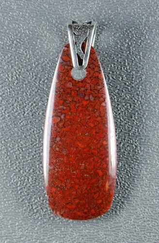 Red Agatized Dinosaur Gembone Pendant #22534